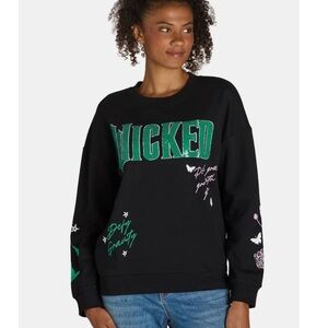 Wicked Reversible Sequins Embroidery Black Sweatshirt size Small